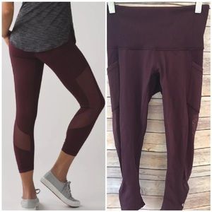 RARE Lululemon Seek the Heat Crop Bordeaux Drama